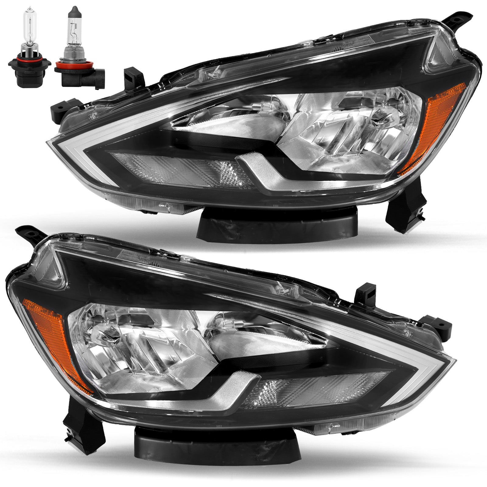 VehicleAid Headlights For 2016-2019 Nissan Sentra