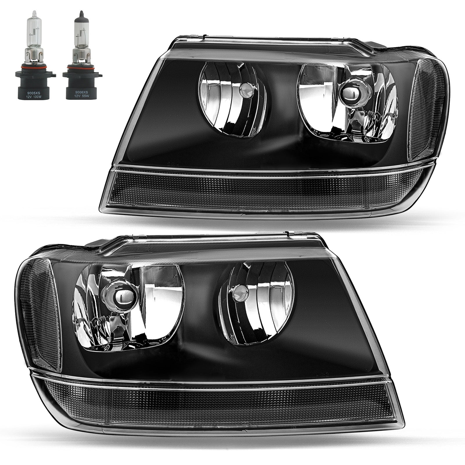 VehicleAid Headlights For 1999-2004 Jeep Grand Cherokee