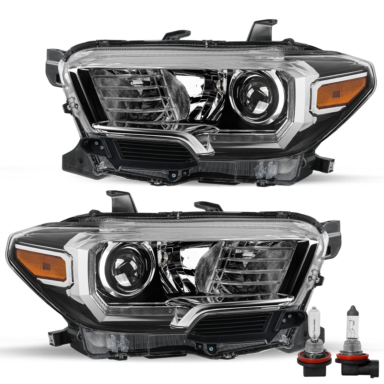 VehicleAid Headlights For 2016-2022 Toyota Tacoma w/LED DRL