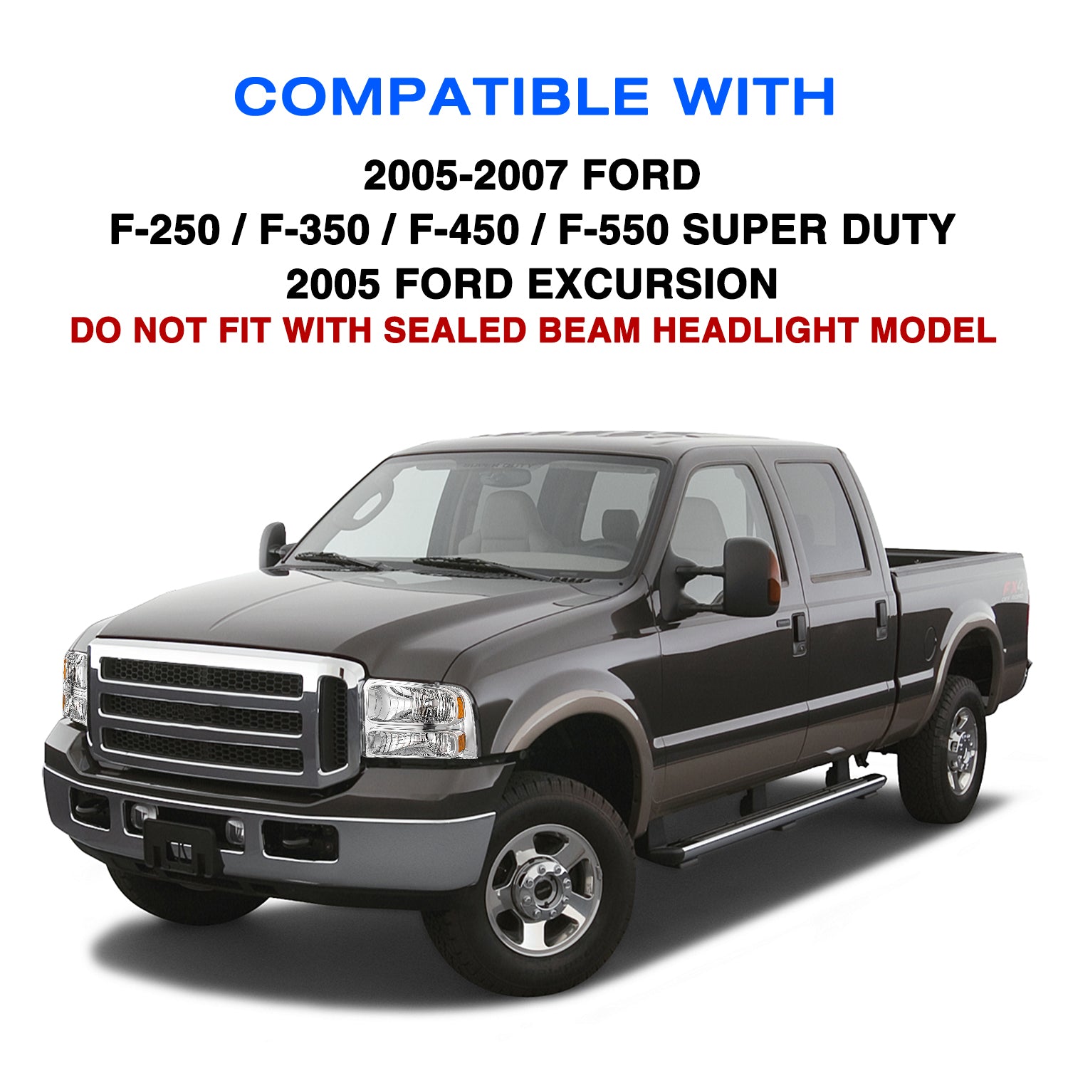 VehicleAid Headlights For 2005 Ford Excursion