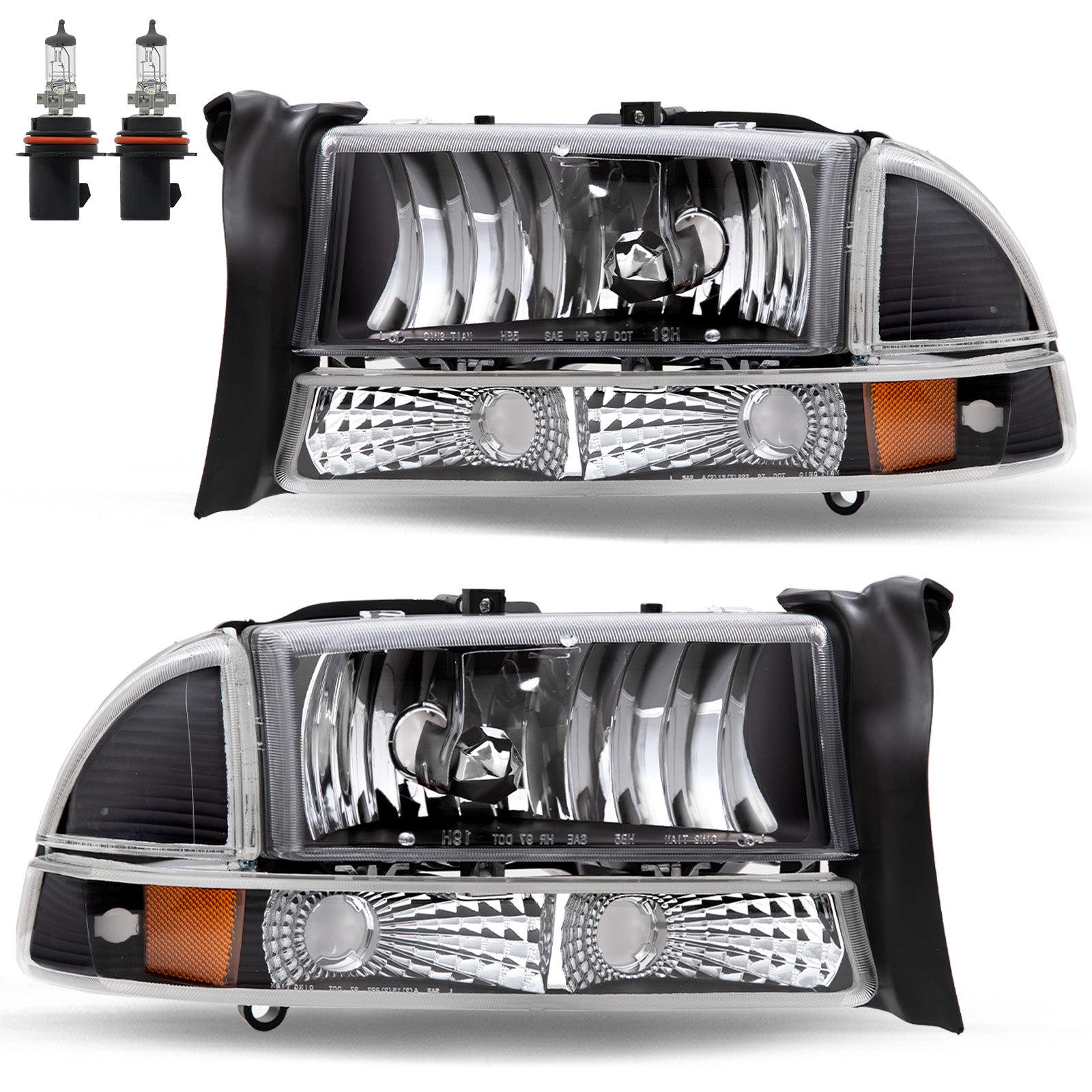 VehicleAid Headlights For 1997-2004 Dodge Dakota