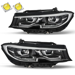 VehicleAid Headlights For 2019-2021 BMW 320i 330i 340i G20/G21/G28