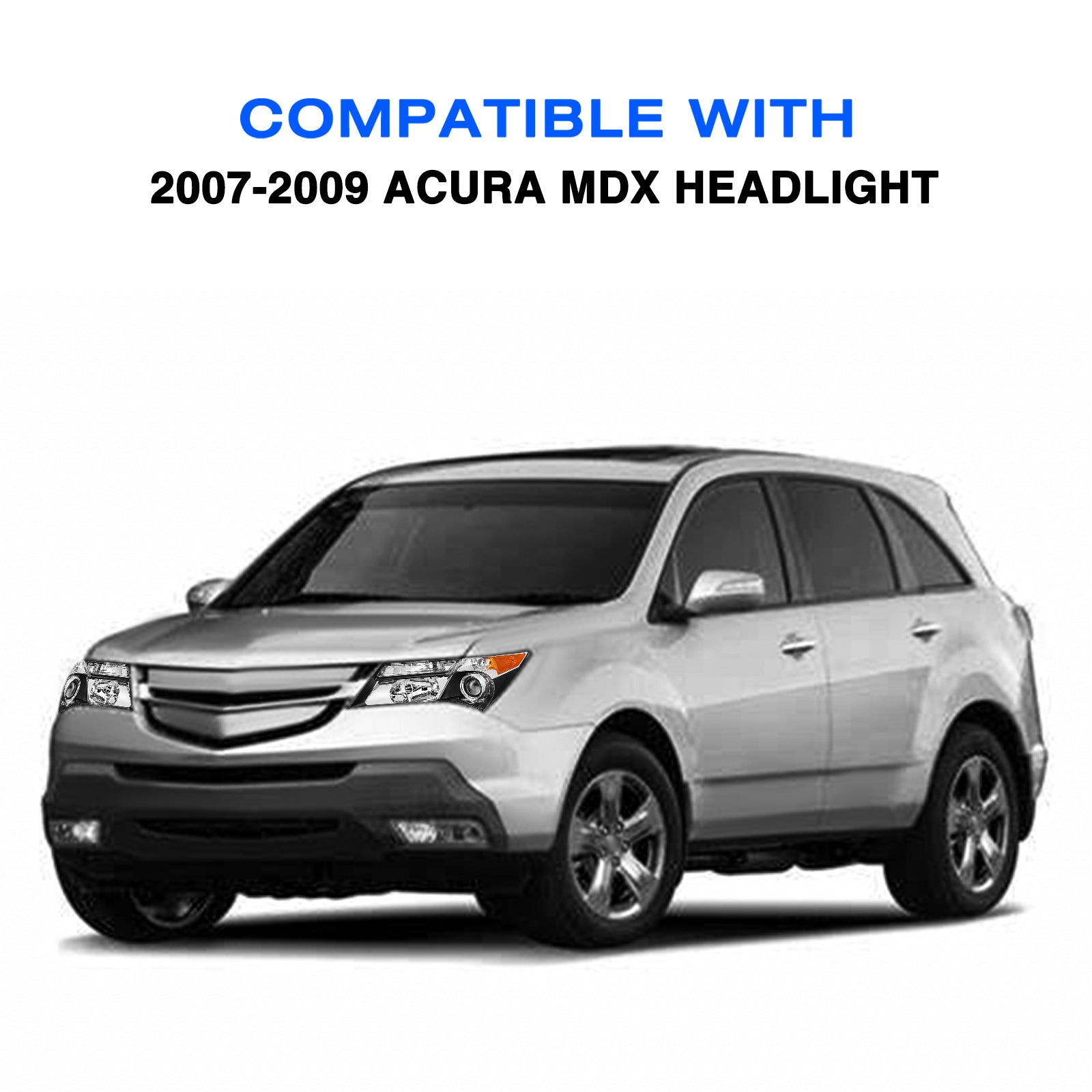 VehicleAid Headlights For 2007-2009 Acura MDX(D2S Bulbs & Ballast Includes)