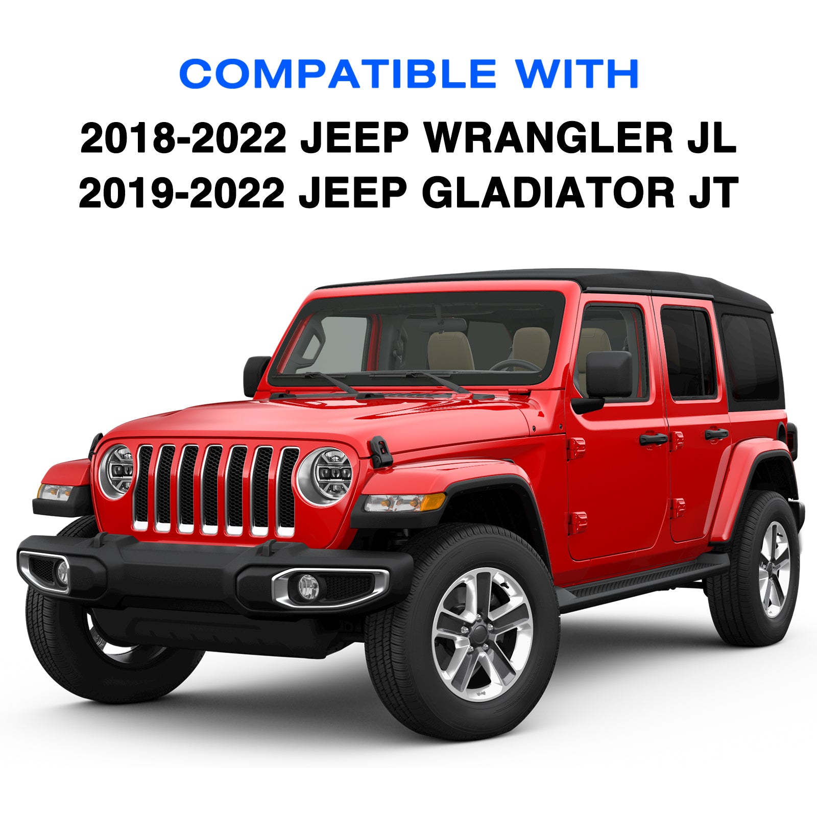 VehicleAid Headlights For 2018-2022 Jeep Wrangler JL