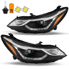 VehicleAid Headlights For 2016-2019 Chevy Cruze With LED DRL