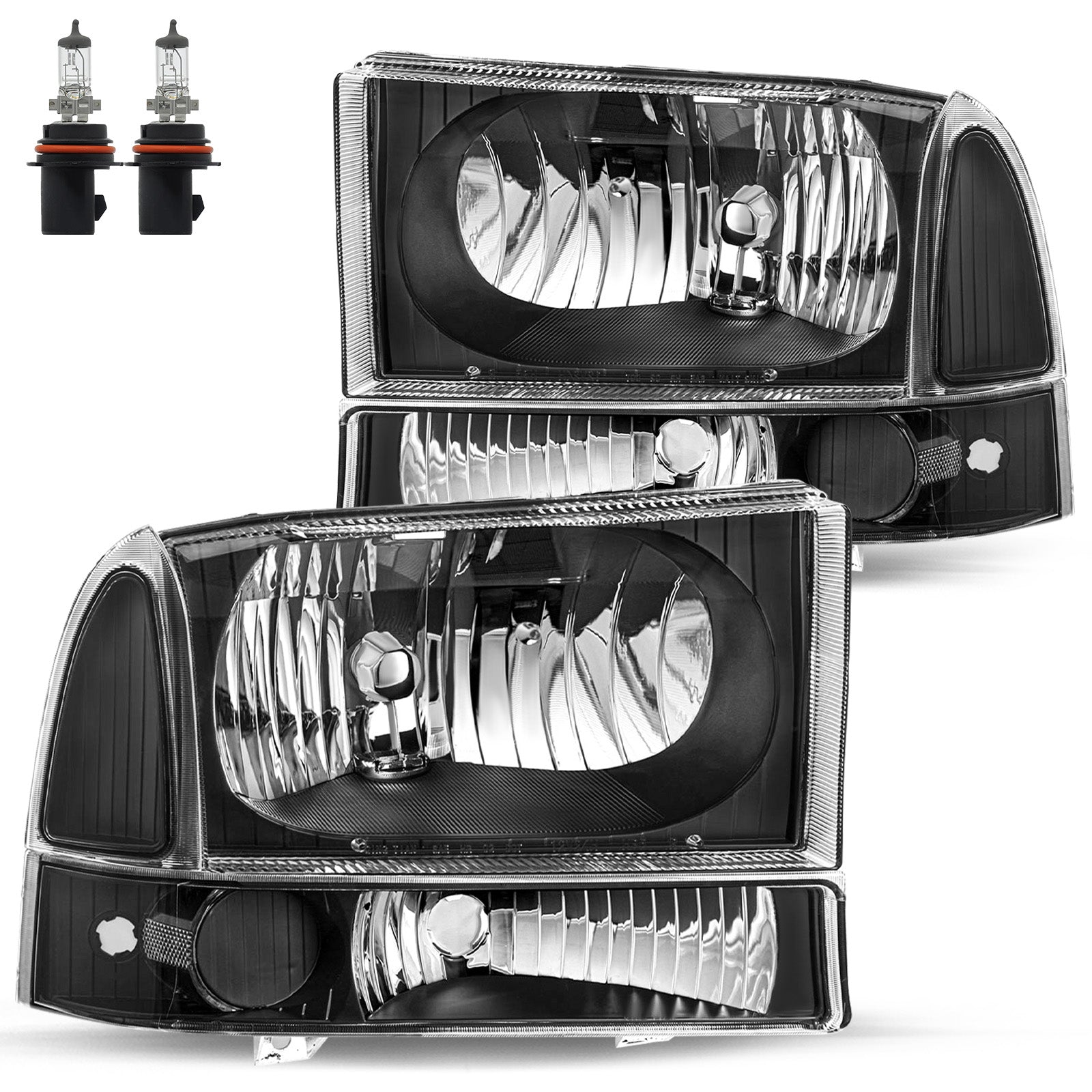 VehicleAid Headlights For 1999-2004 Ford F250 / F350 / F450 / F550 Super Duty