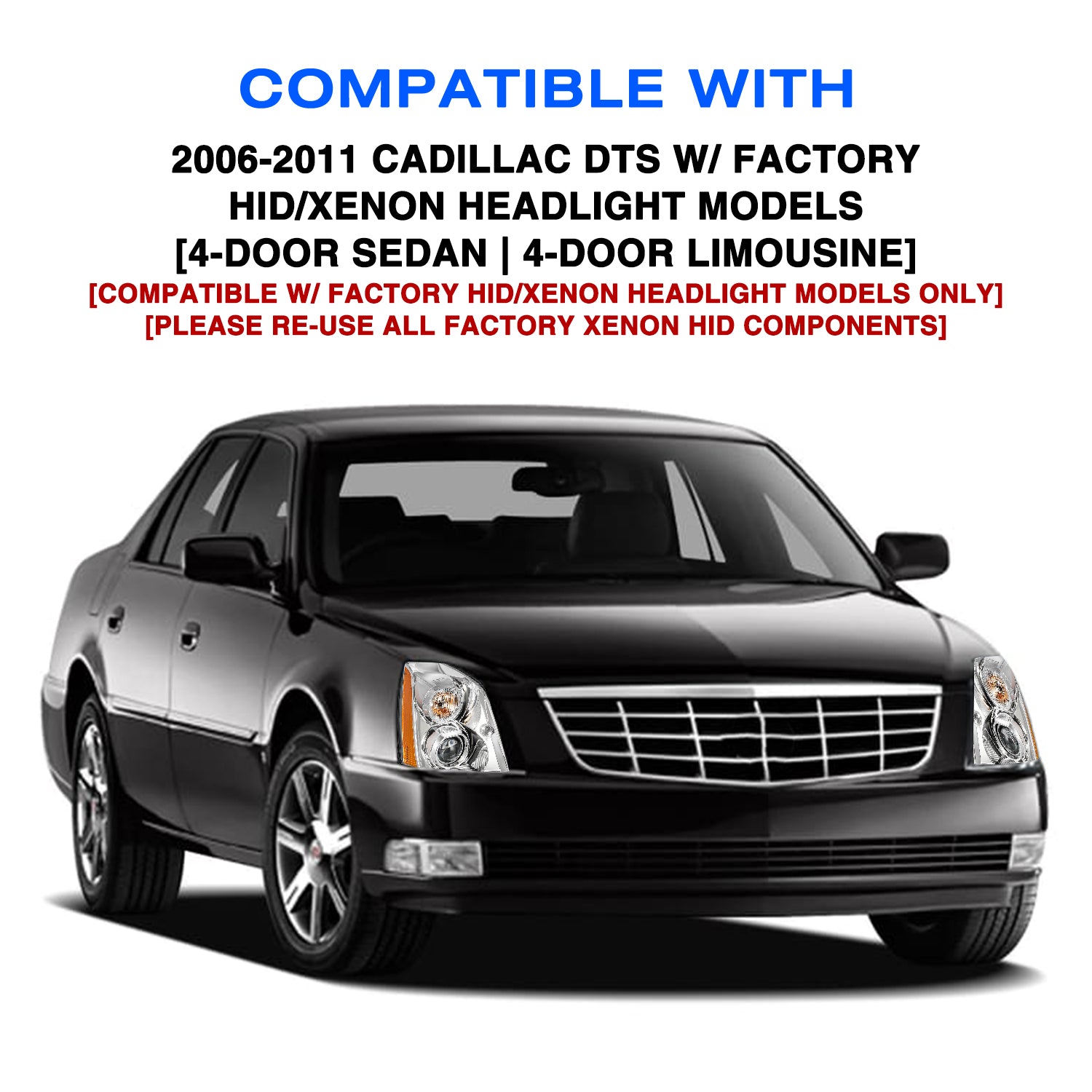 VehicleAid Headlights For 2006-2011 Cadillac DTS