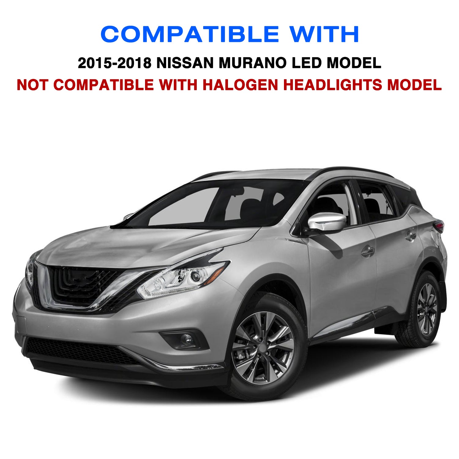 VehicleAid Headlights LED Model For 2015-2018 Nissan Murano