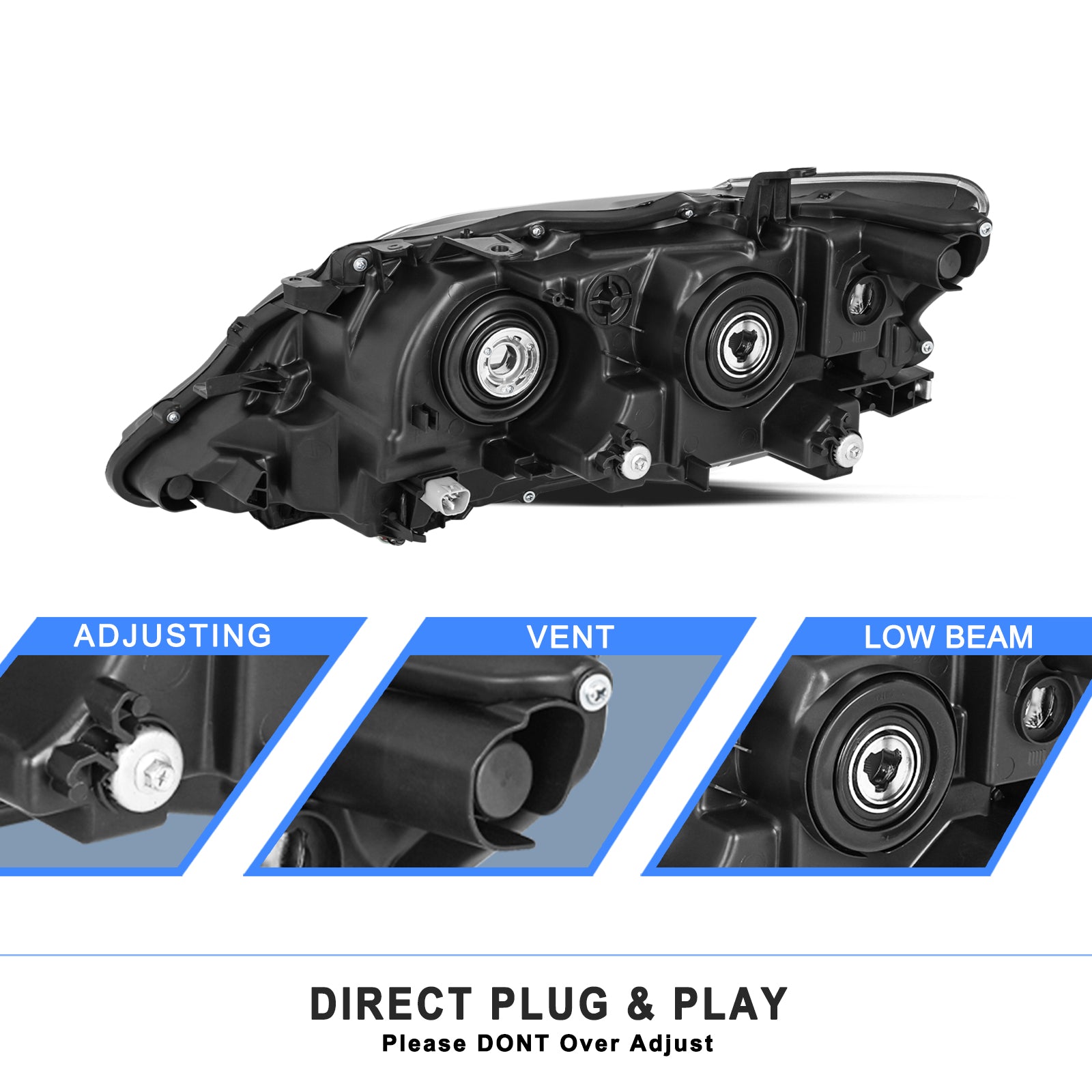 VehicleAid Headlights For 2013-2015 Lexus RX350/ RX450h