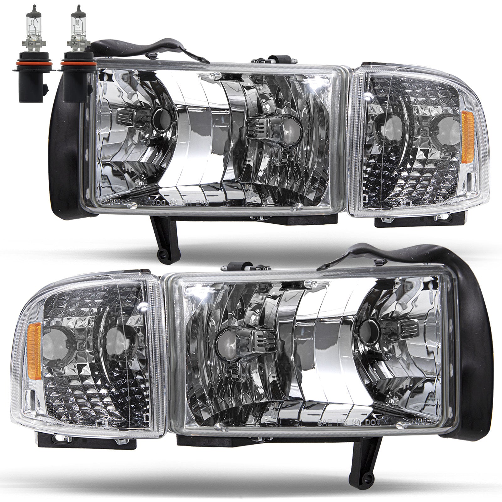 VehicleAid Headlights For 1994-2002 Dodge Ram 2500 3500 Pickup