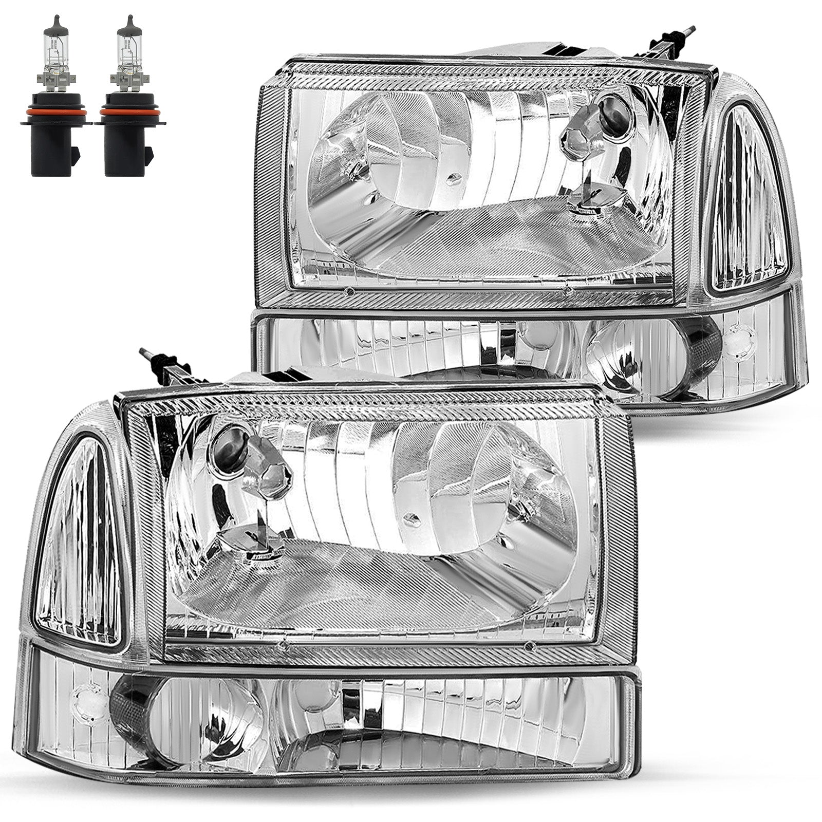 VehicleAid Headlights For 1999-2004 Ford F250 / F350 / F450 / F550 Super Duty