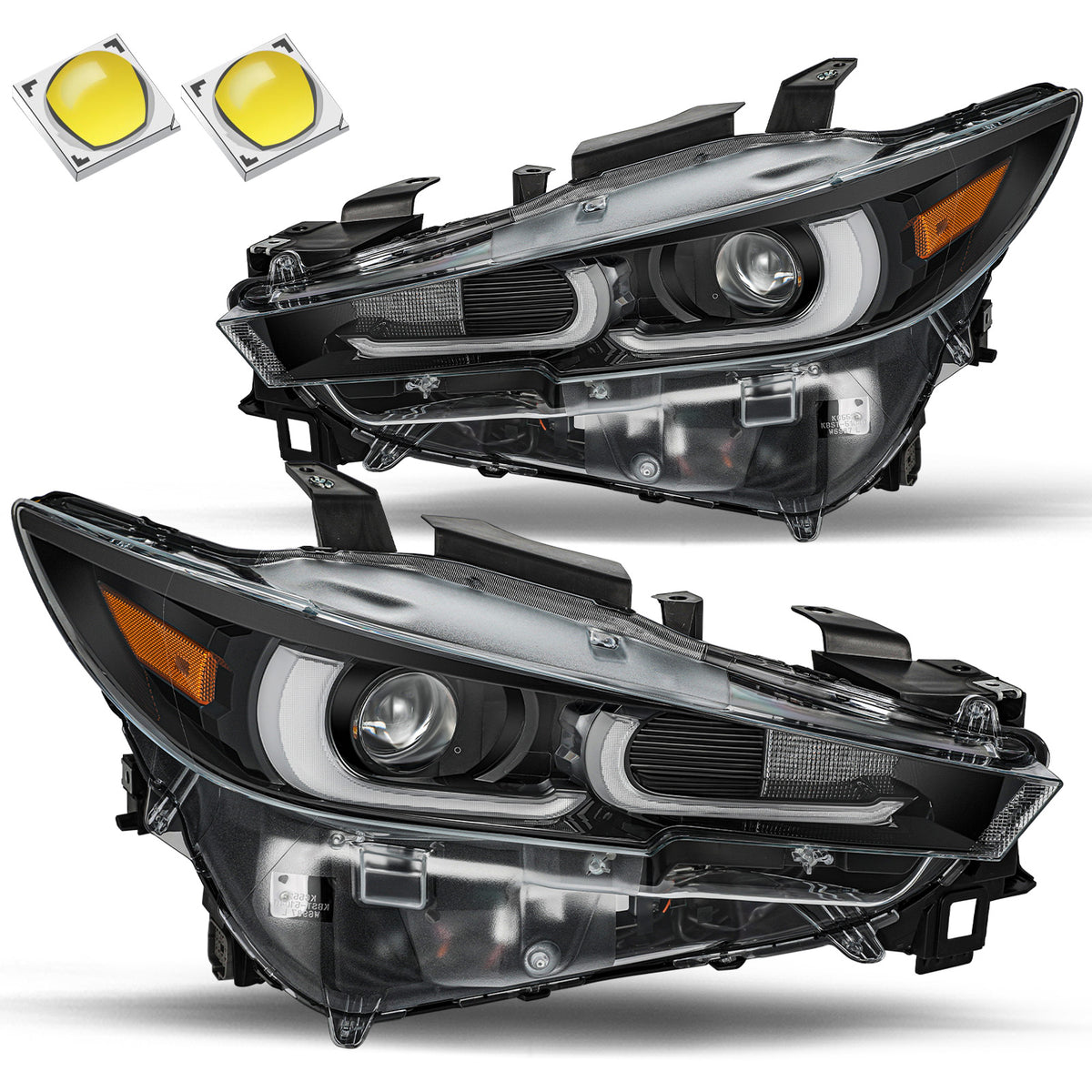 VehicleAid Headlights For 2022-2024 Mazda CX-5 With LED DRL AFS