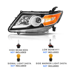 VehicleAid Headlights For 2011-2017 Honda Odyssey [Halogen Type]