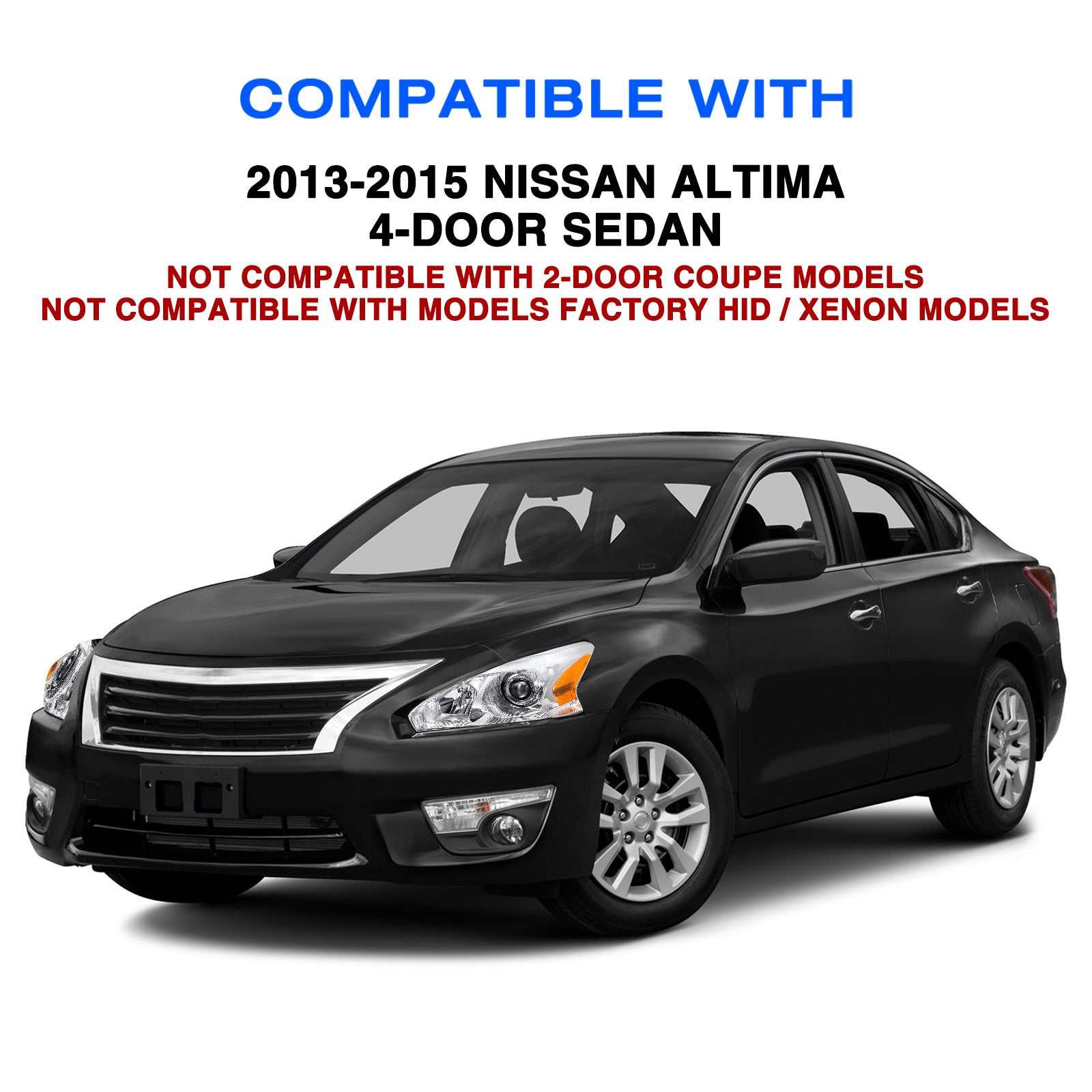 VehicleAid Headlights For 2013-2015 Nissan Altima