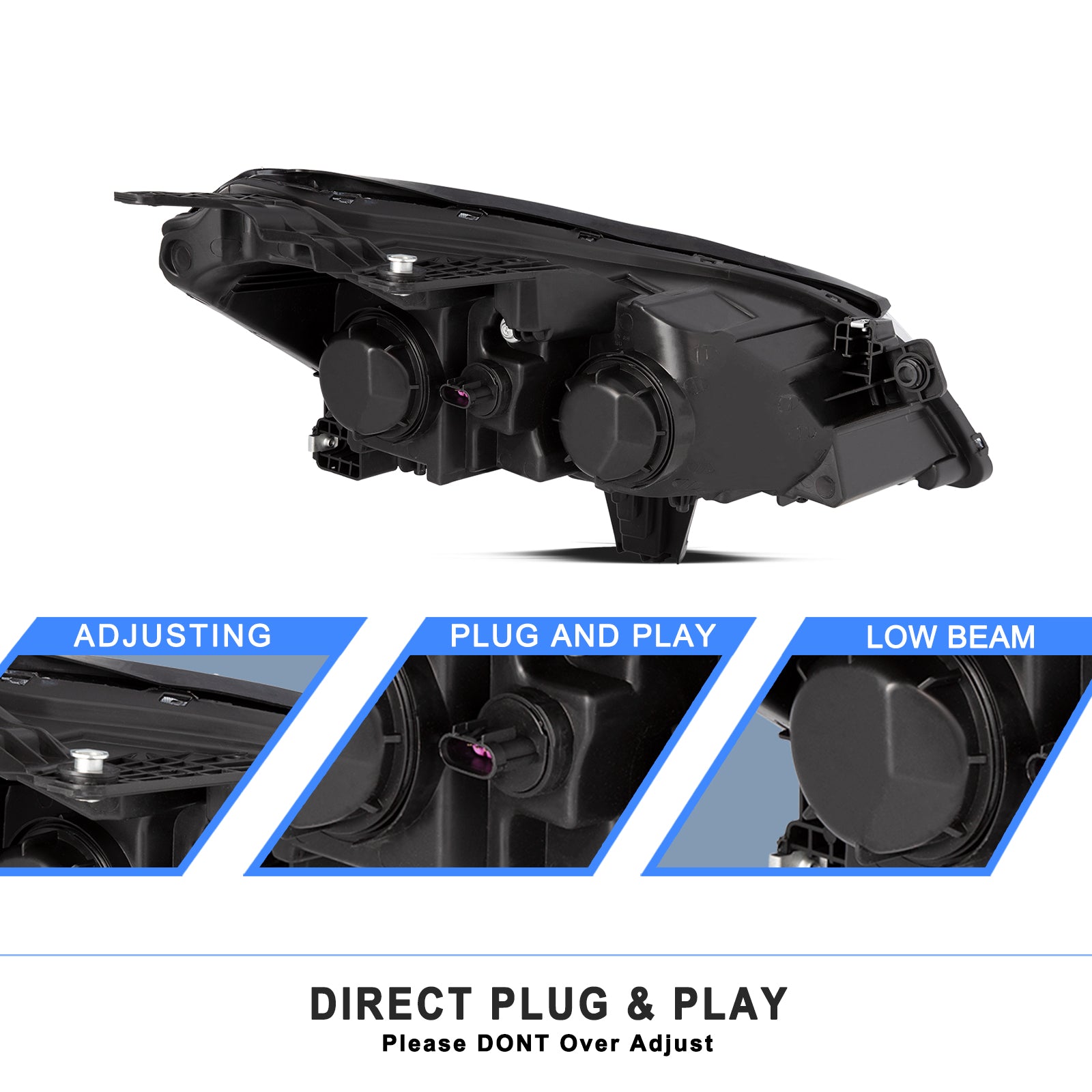 VehicleAid Headlights For 2009-2012 Chevy Traverse