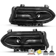 VehicleAid Headlights For 2015-2021 Dodge Charger HID Model