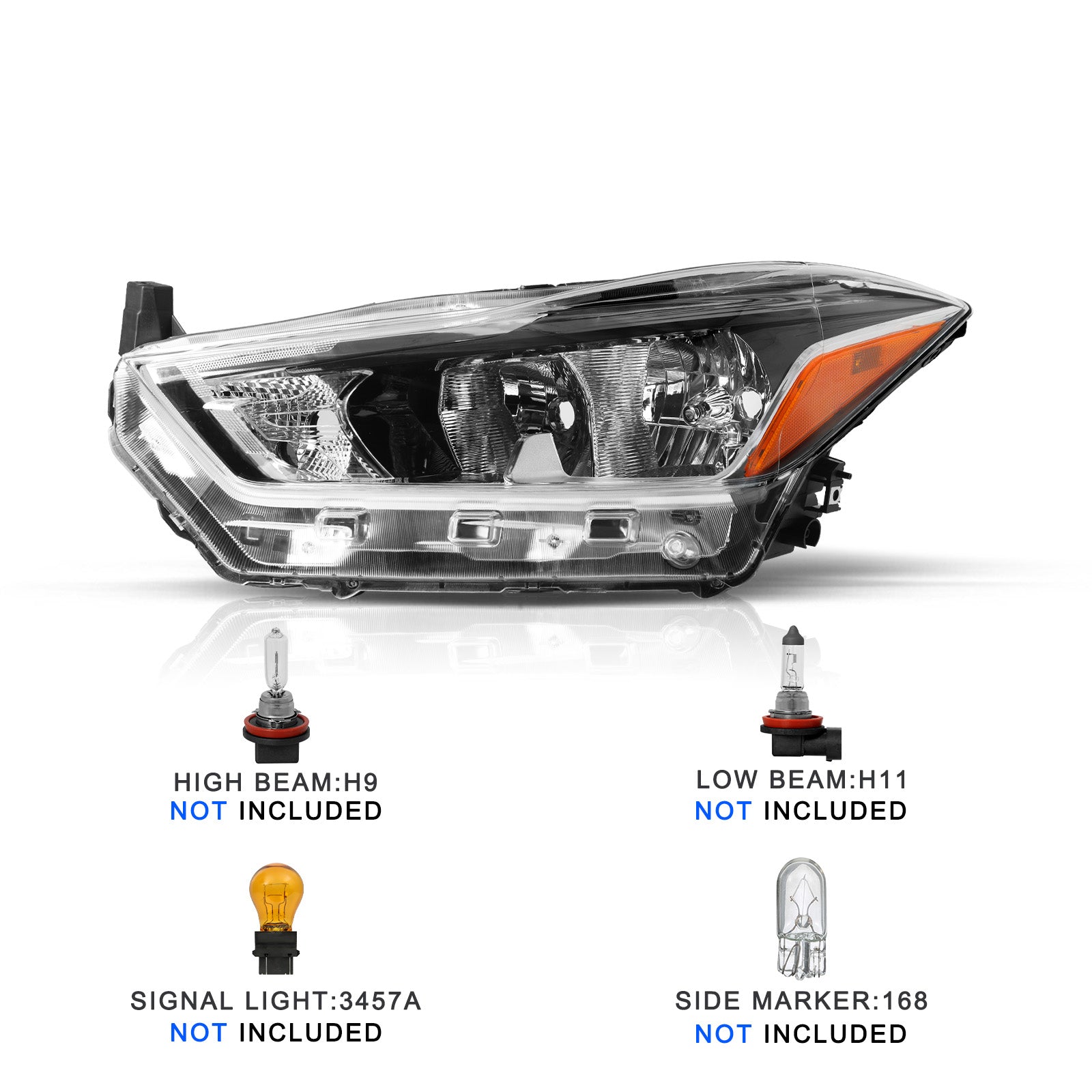 VehicleAid Headlights For 2017-2020 Nissan Kicks S/SV