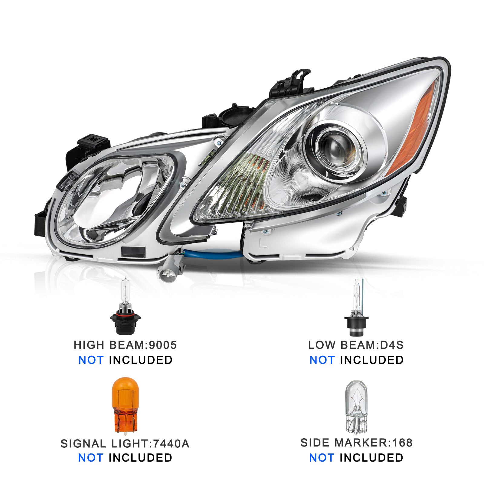 VehicleAid Headlights For 2006-2011 Lexus GS300 GS350 GS430 GS450h GS460