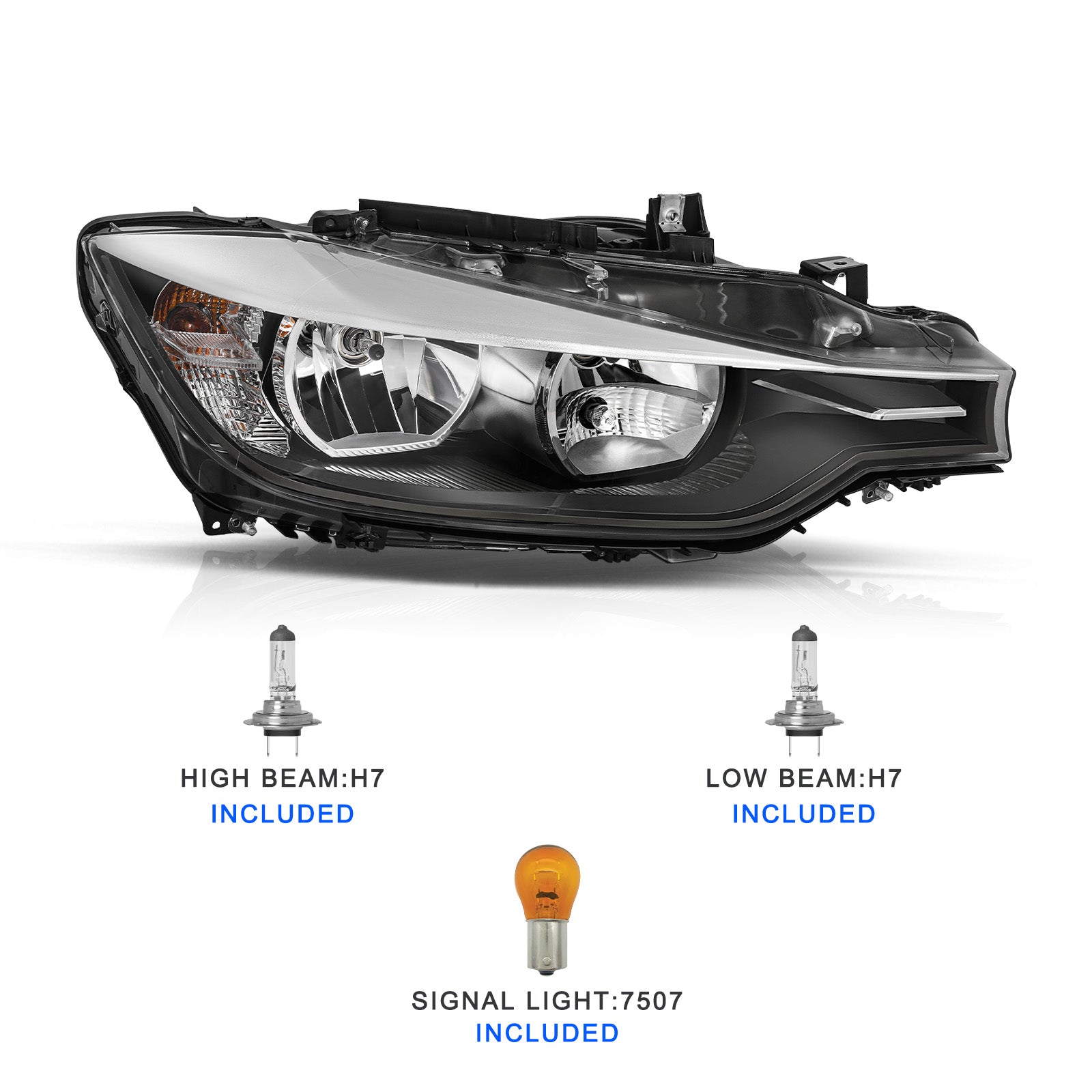 VehicleAid Headlights For 2012-2015 BMW F30 320i 328i 335i