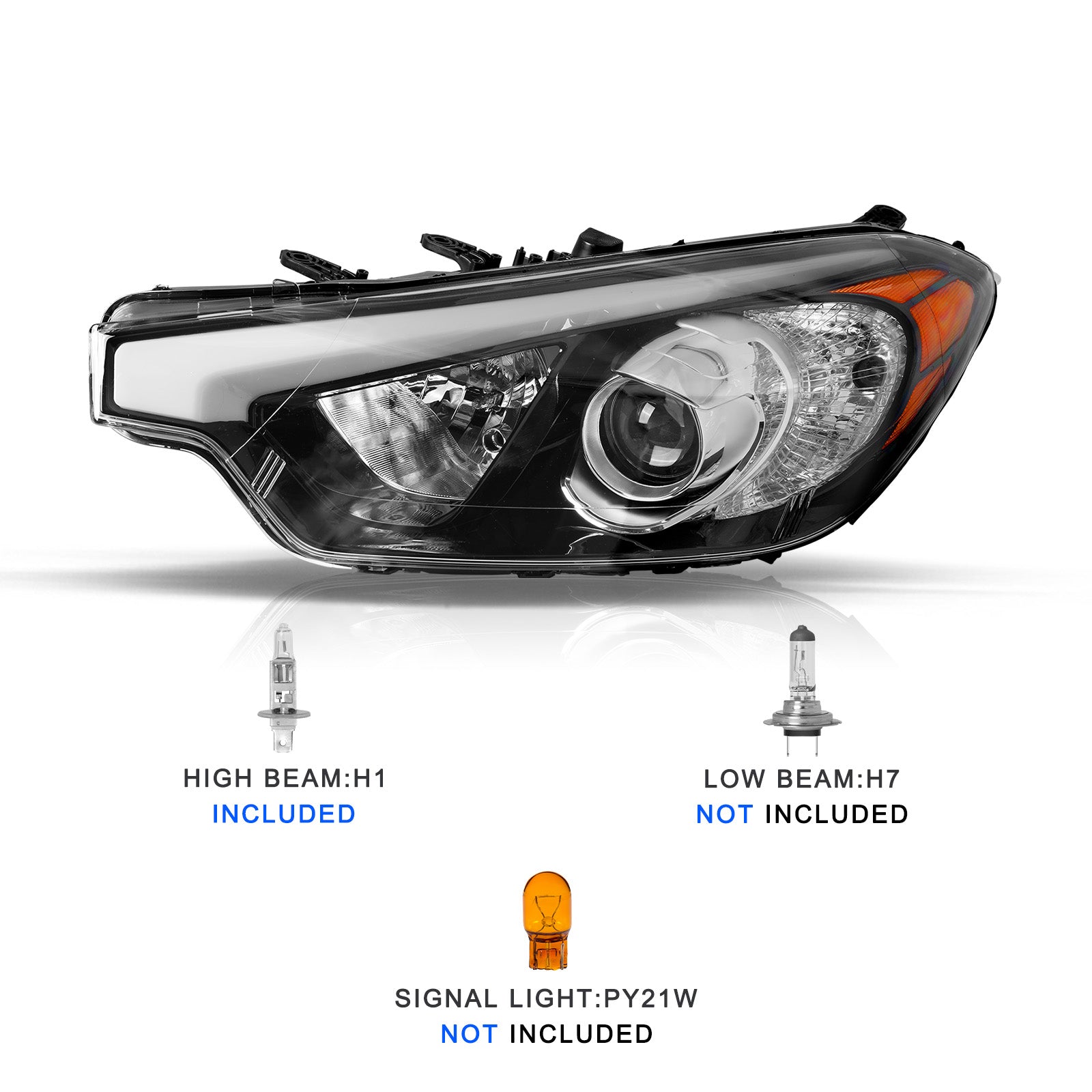 VehicleAid Headlights For 2014-2016 Kia Forte