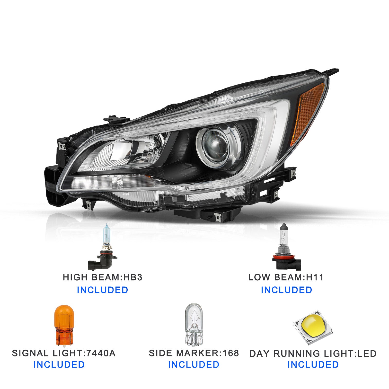 VehicleAid Headlights For 2015-2017 Subaru Outback