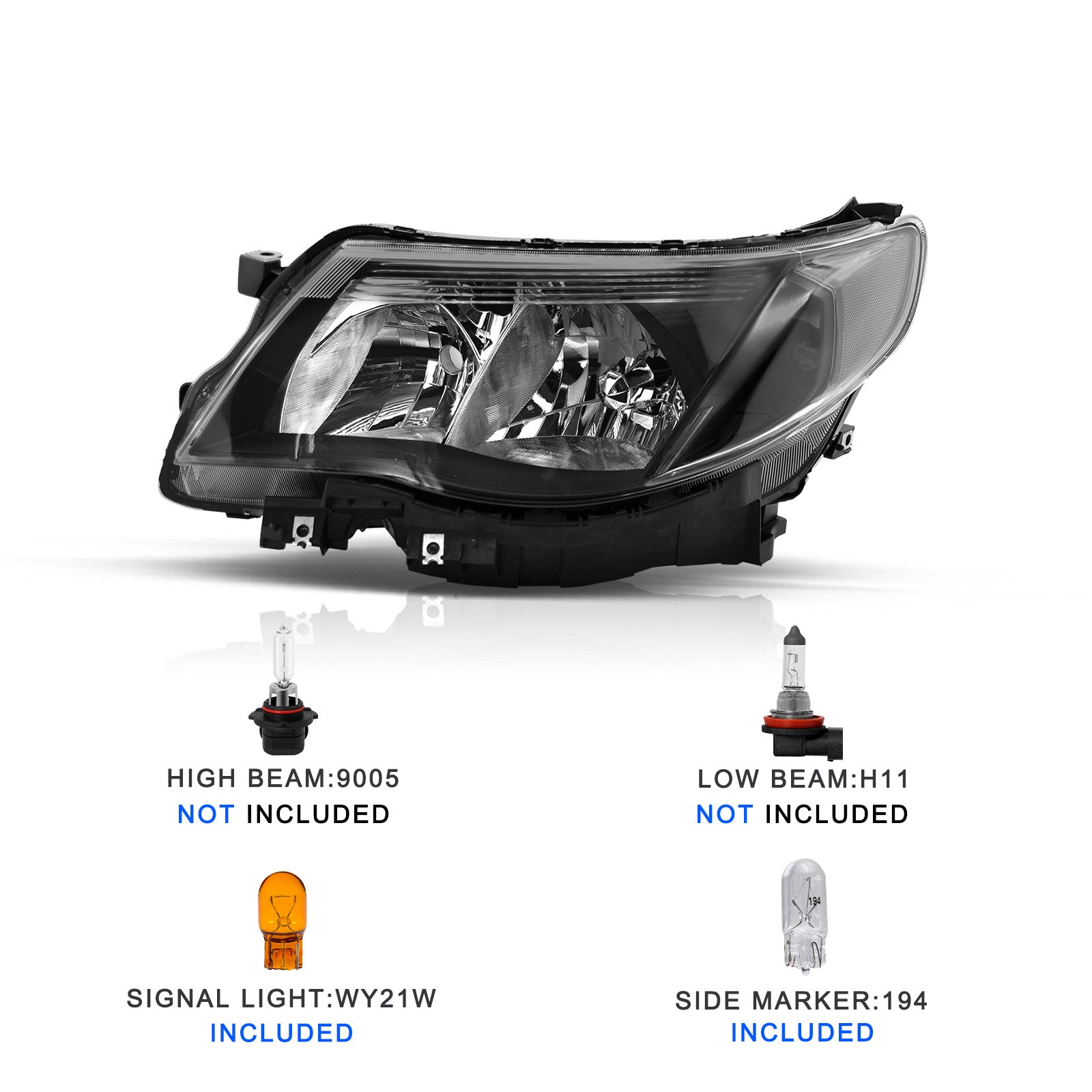 VehicleAid Headlights For 2009-2013 Subaru Forester