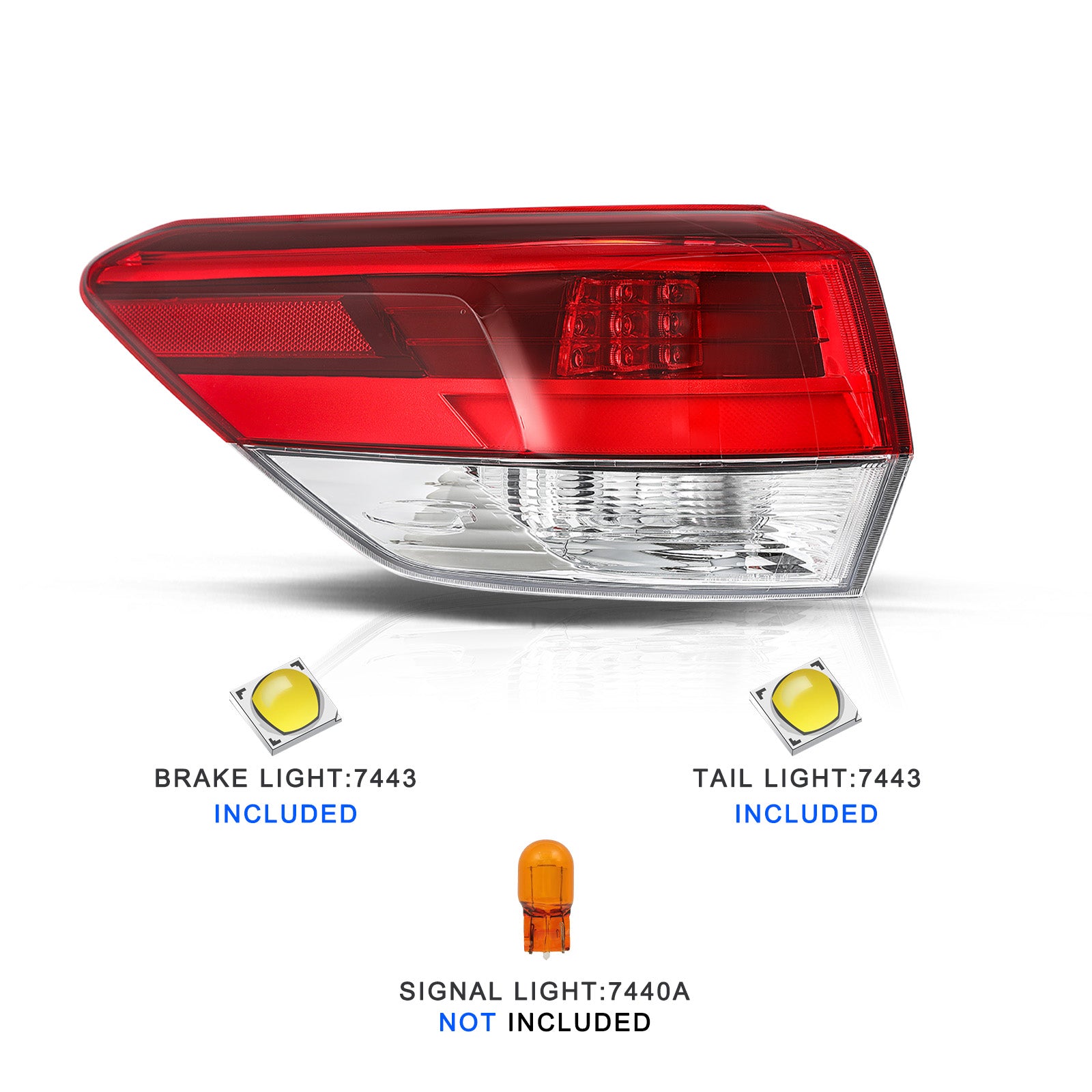 VehicleAid Taillights For 2017-2019 Toyota Highlander