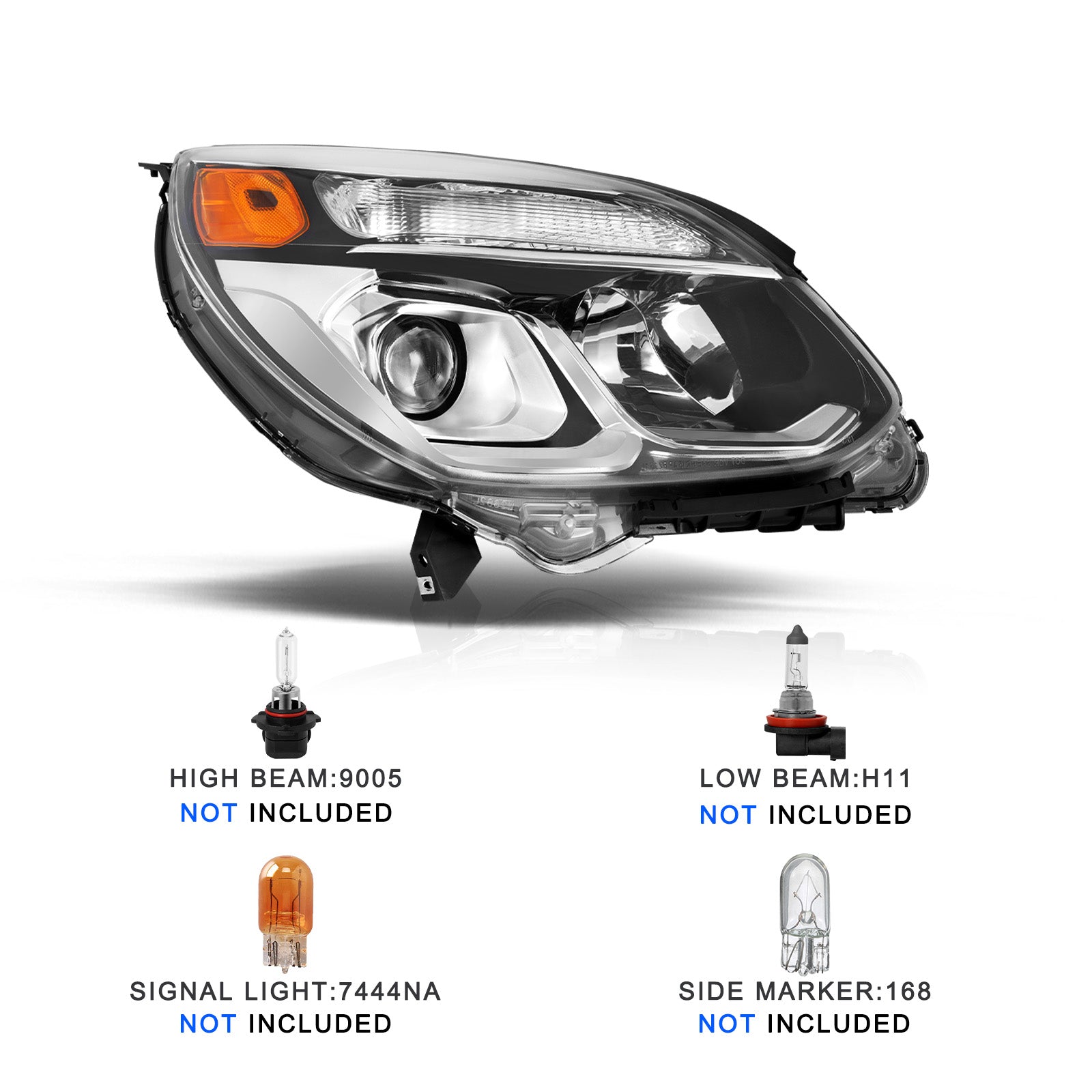 VehicleAid Headlights For 2016-2017 Chevy Equinox