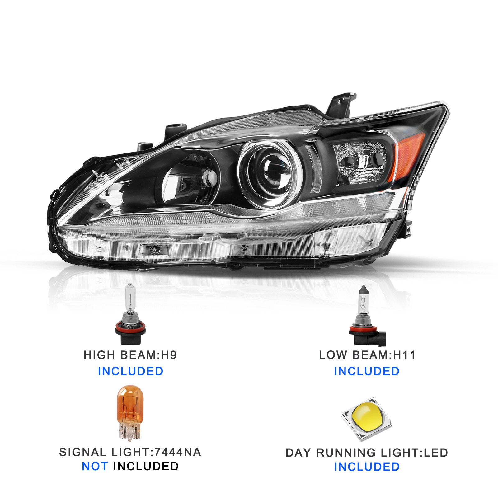 VehicleAid Headlights For 2011-2017 Lexus CT200h