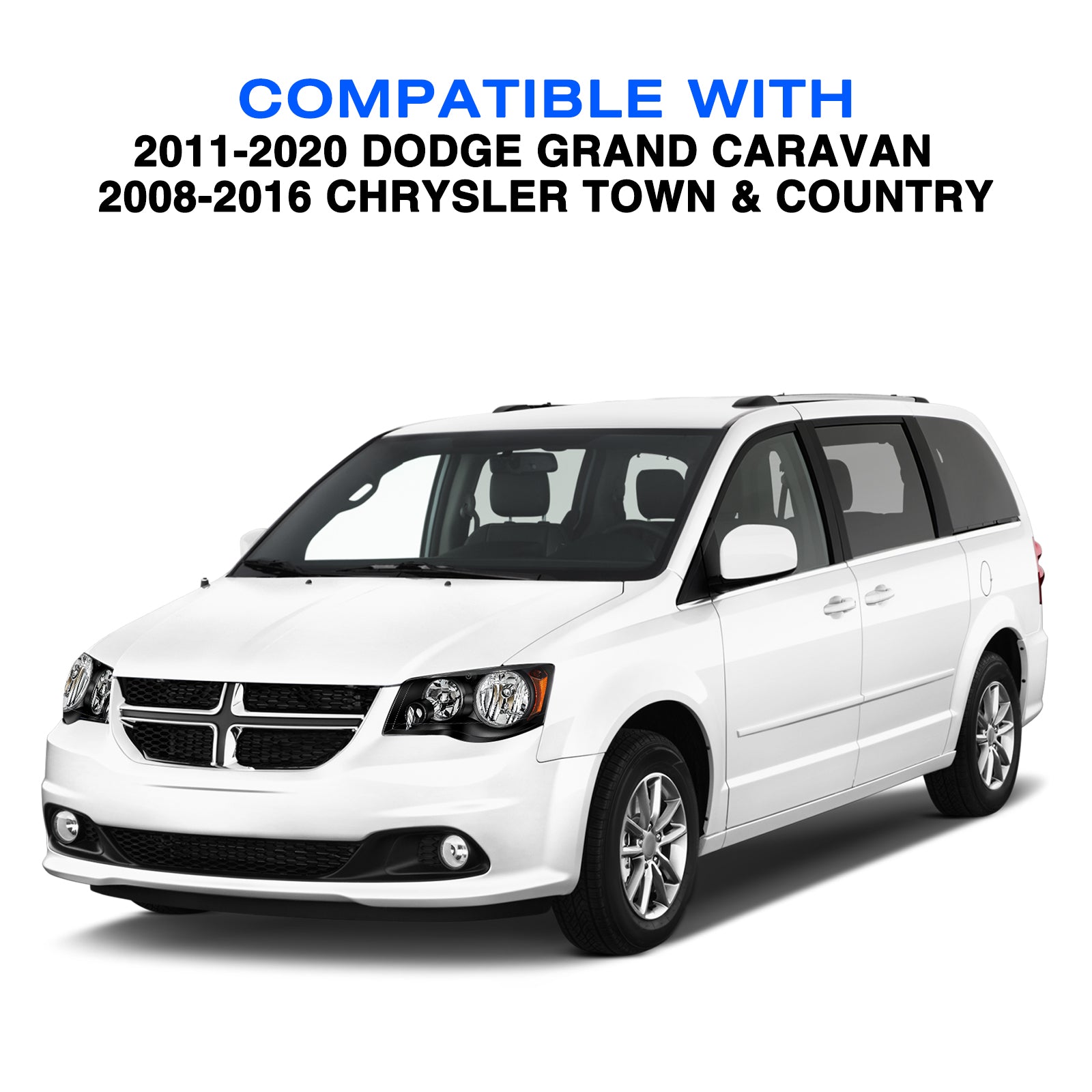 VehicleAid Headlights For 2008-2016 Chrysler Town & Country