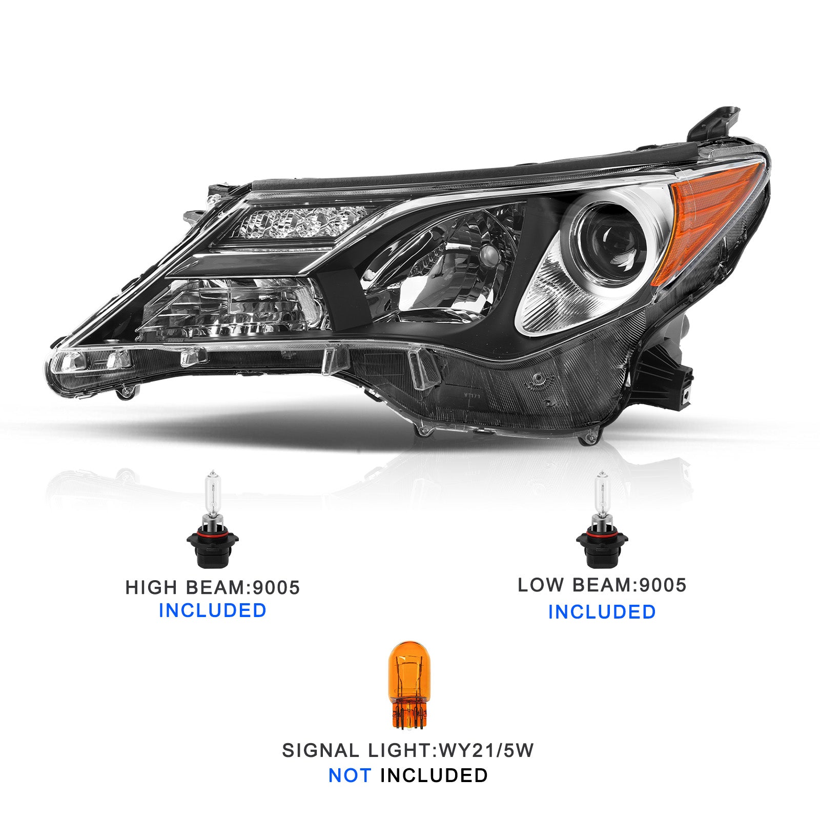 VehicleAid Headlights For 2013-2015 Toyota Rav4