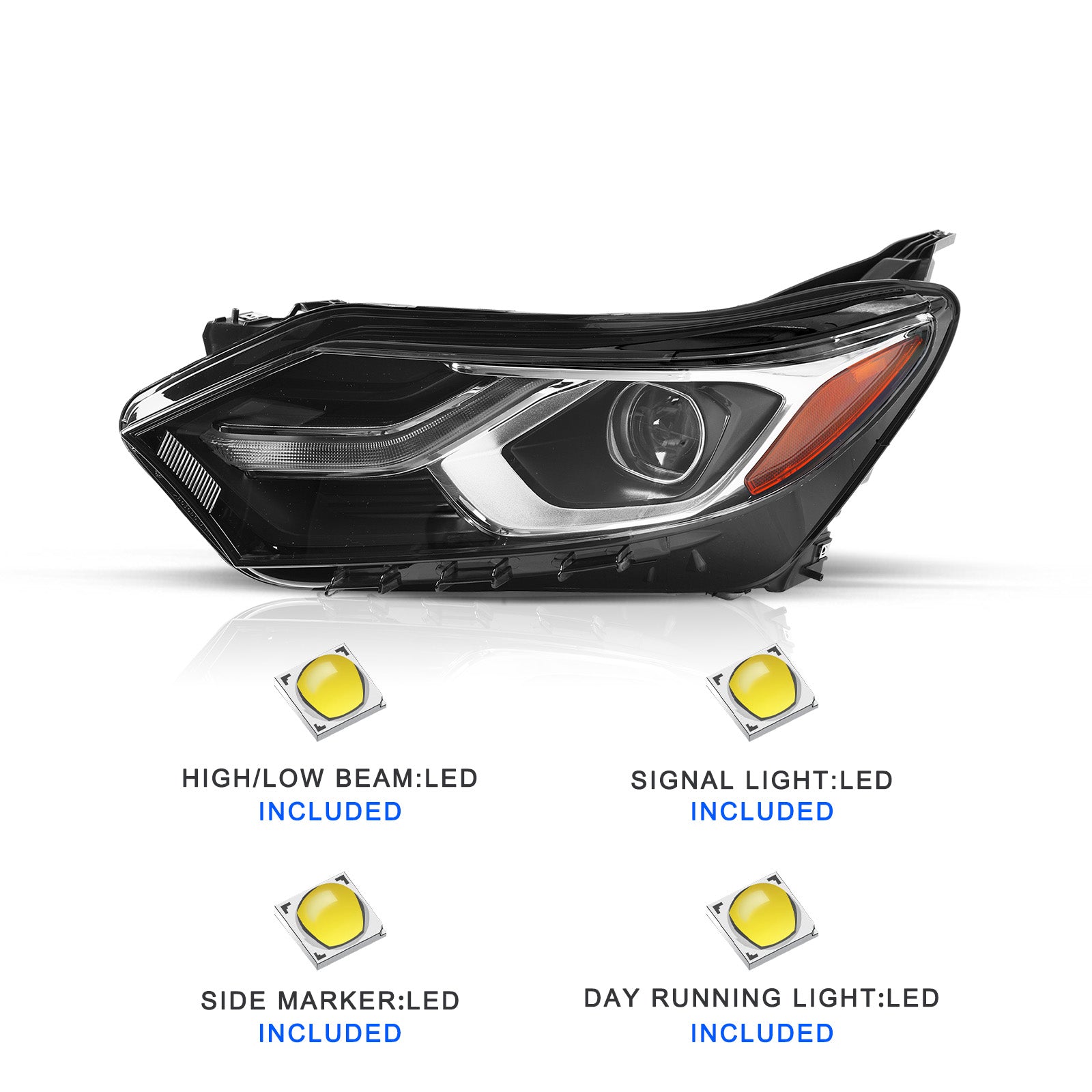 VehicleAid Full LED Headlights For 2018-2021 Chevy Equinox