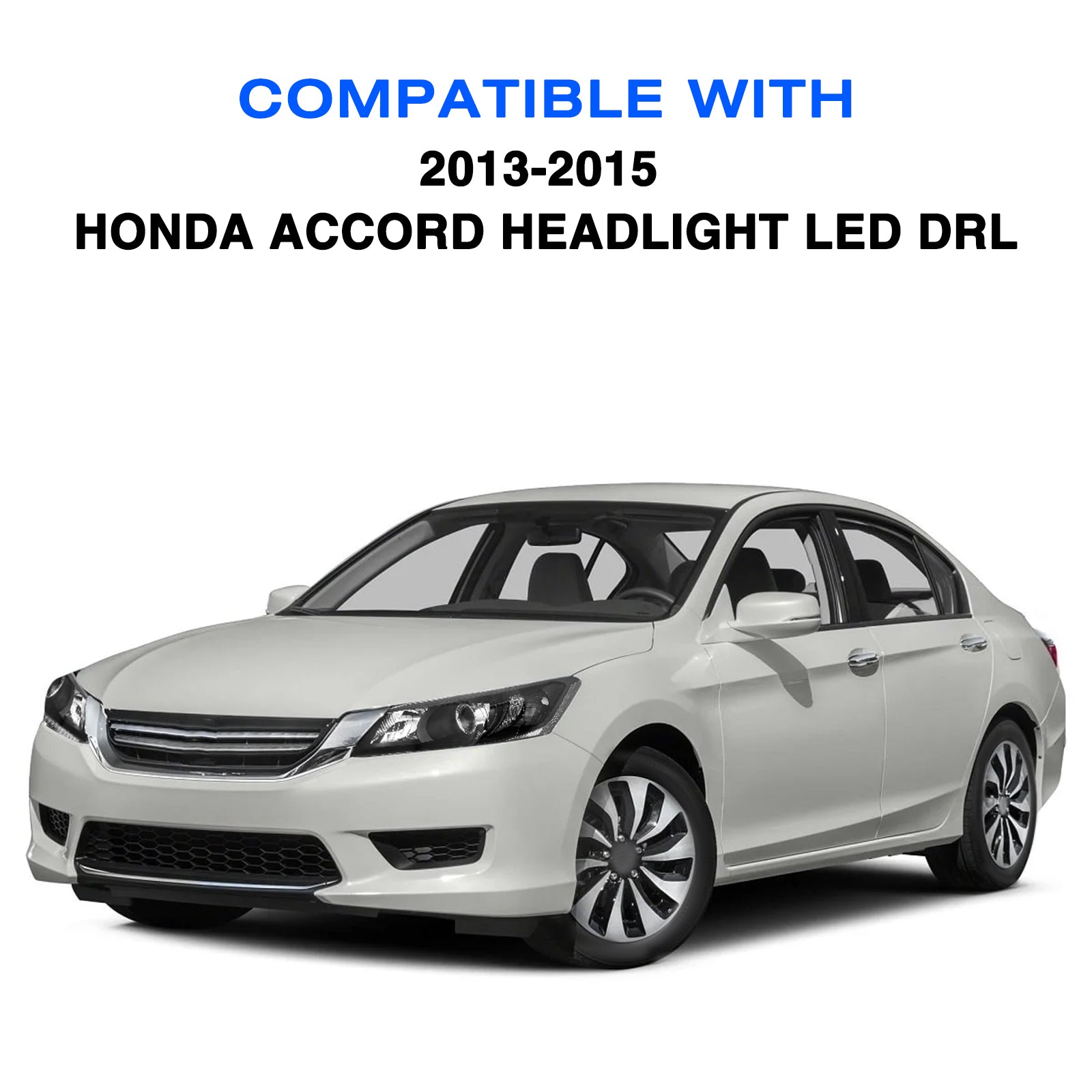 VehicleAid Headlights For 2013-2015 Honda Accord w/LED DRL