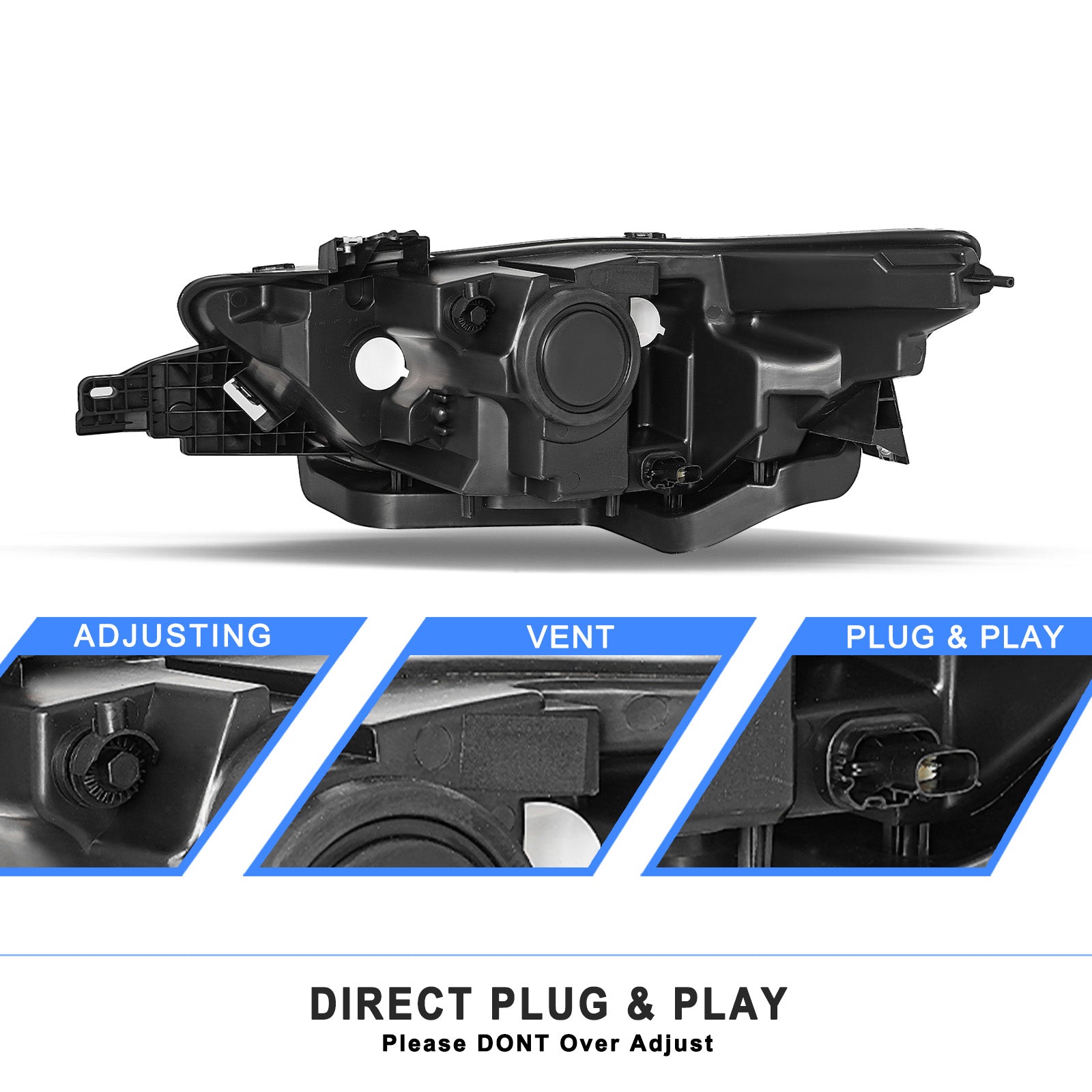 VehicleAid Headlights For 2013-2019 Ford Taurus