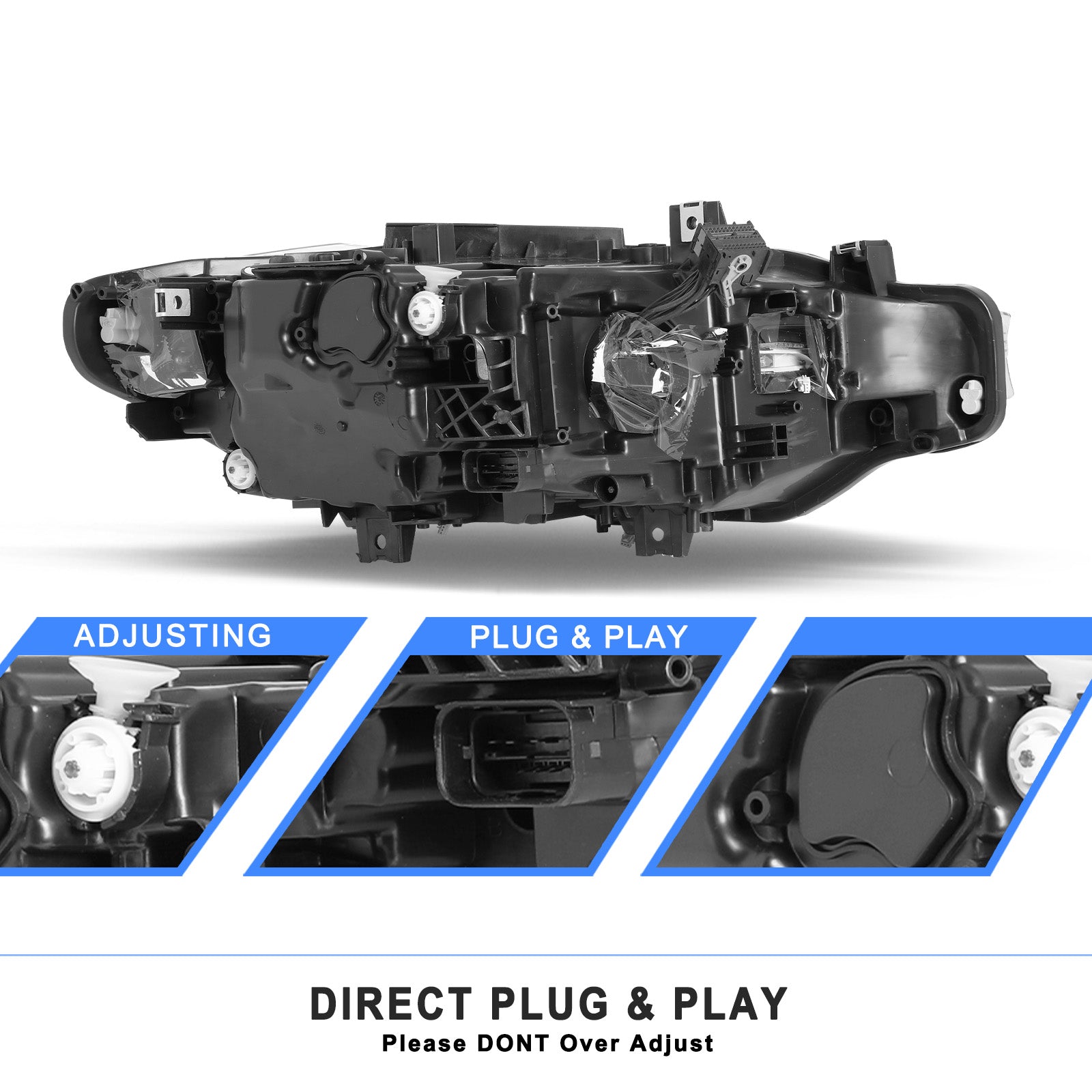 VehicleAid Full LED Headlights For 2016-2018 BMW F30|F31 3-SERIES