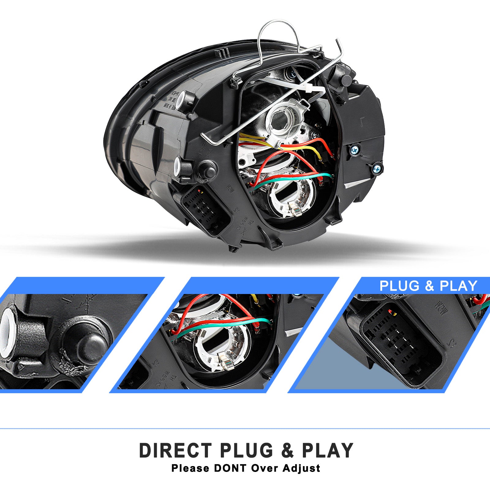 VehicleAid Headlights For 2006-2010 Volkswagen Beetle