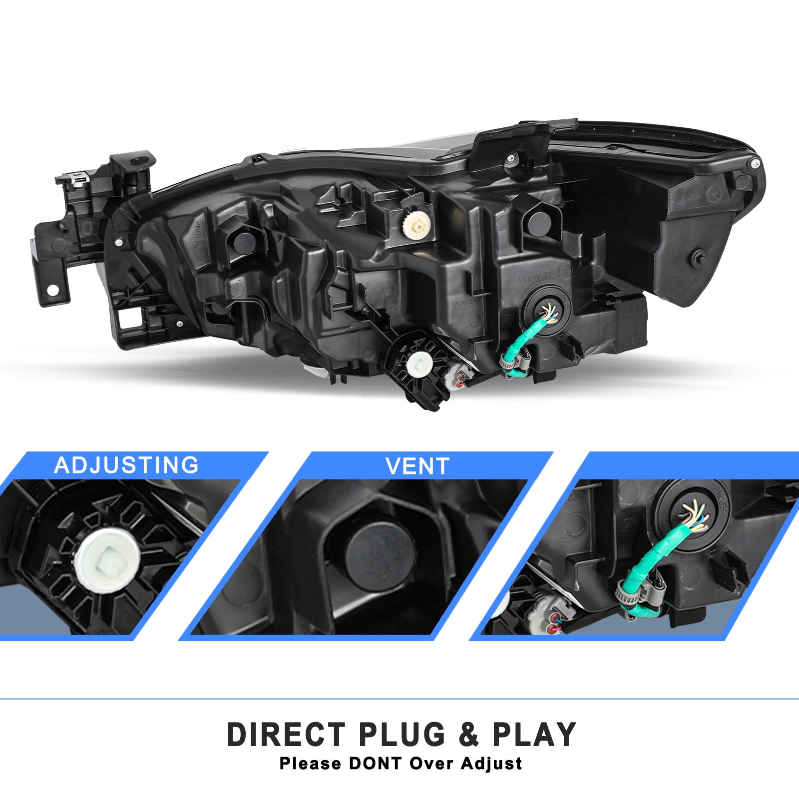 VehicleAid Full LED Headlights For 2019-2021 Mazda 6 With AFS Model