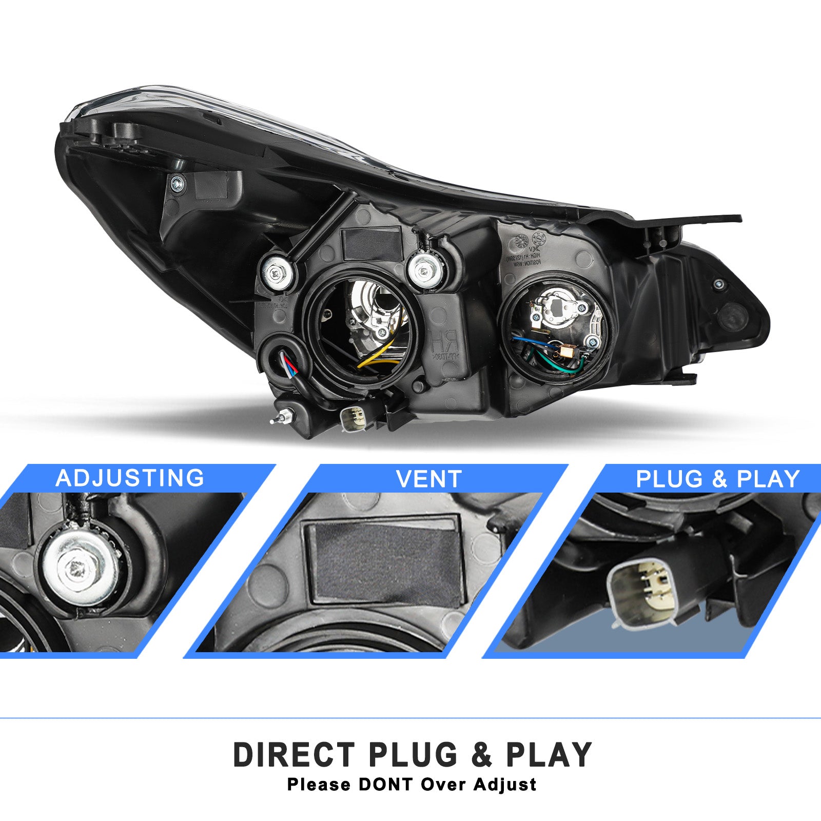 VehicleAid Headlights For 2019-2021 Chevy Spark