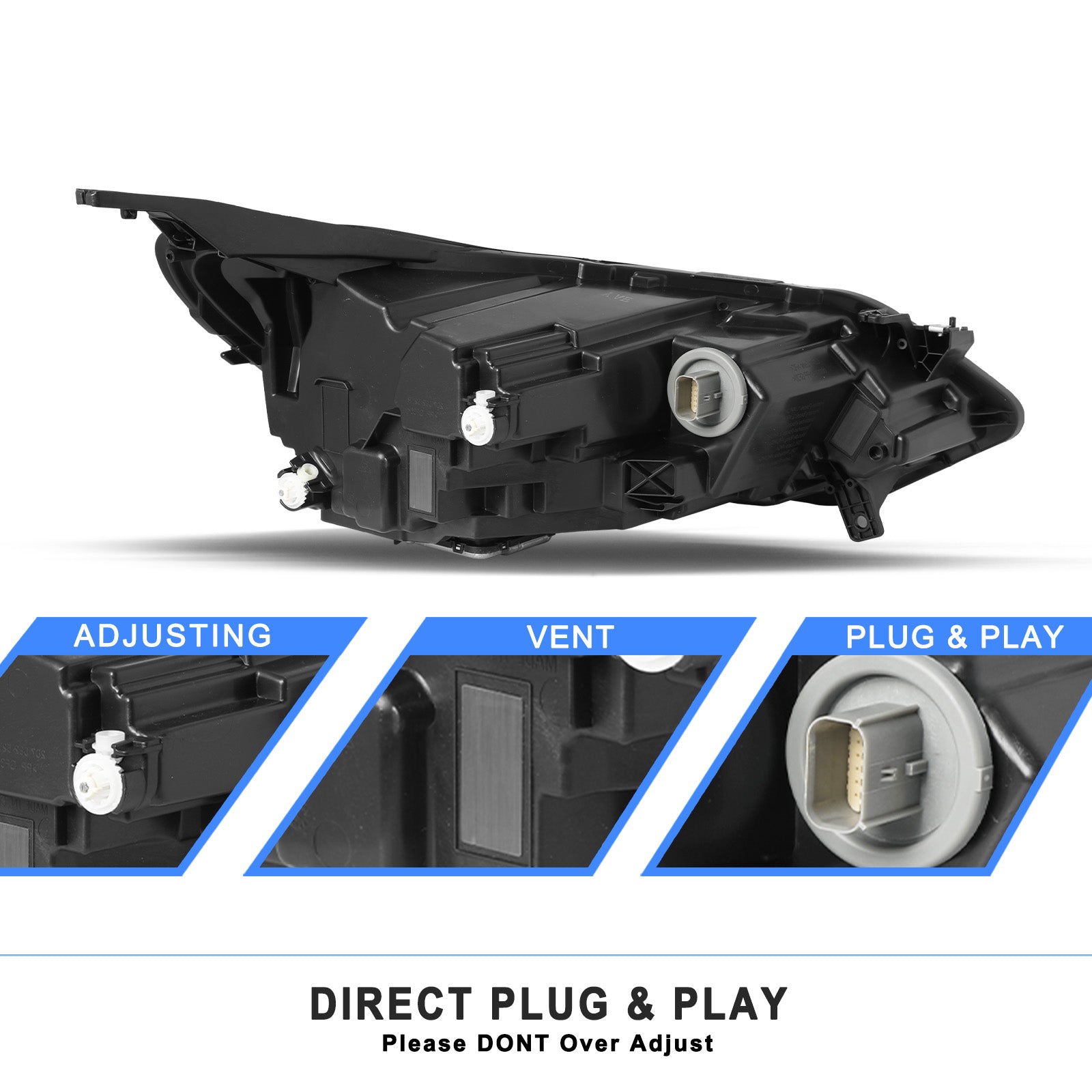 VehicleAid Full LED Headlights For 2018-2021 Chevy Equinox