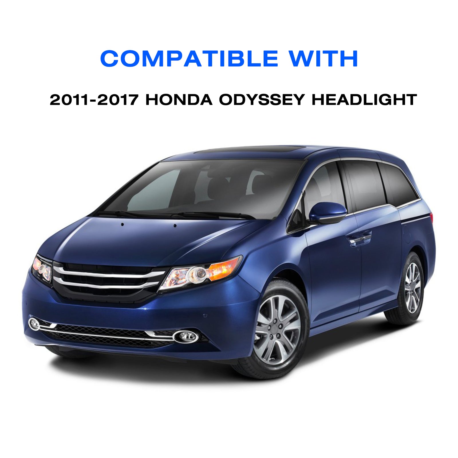 VehicleAid Headlights For 2011-2017 Honda Odyssey [Halogen Type]