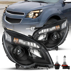 VehicleAid Headlights For 2010-2015 Chevy Equinox Halogen Type