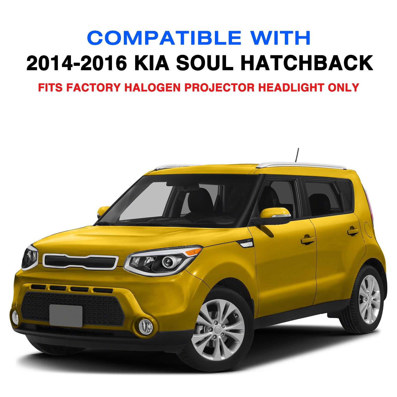 VehicleAid Headlights For 2014-2016 Kia Soul Hatchback