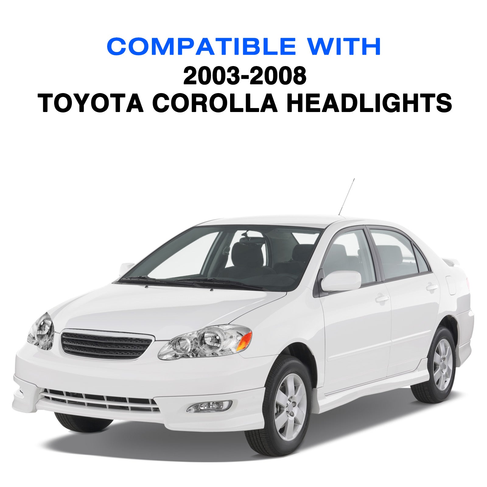 VehicleAid Headlights For 2003-2008 Toyota Corolla