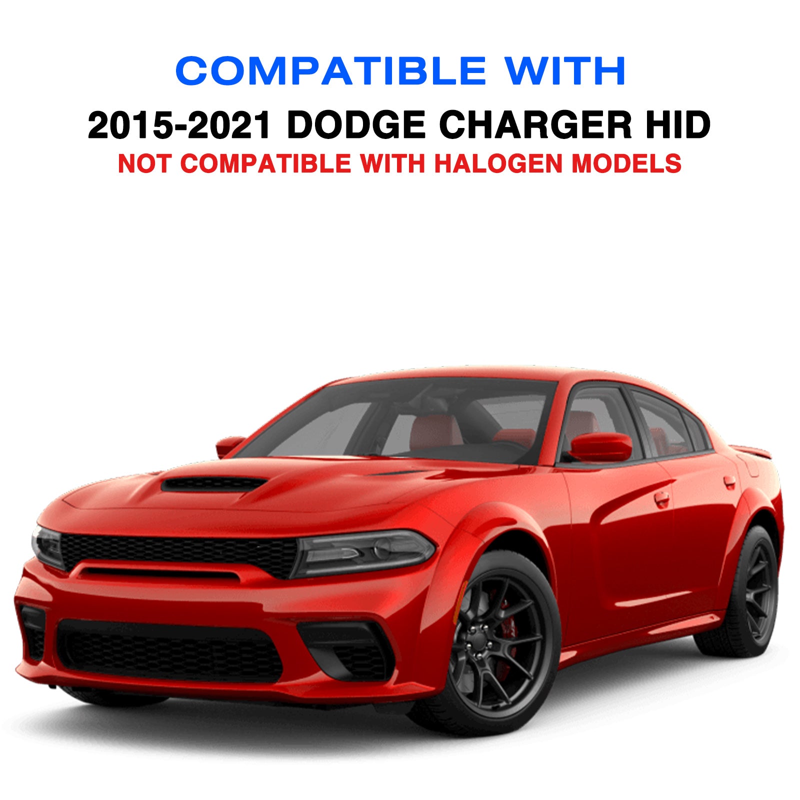 VehicleAid Headlights For 2015-2021 Dodge Charger HID Model