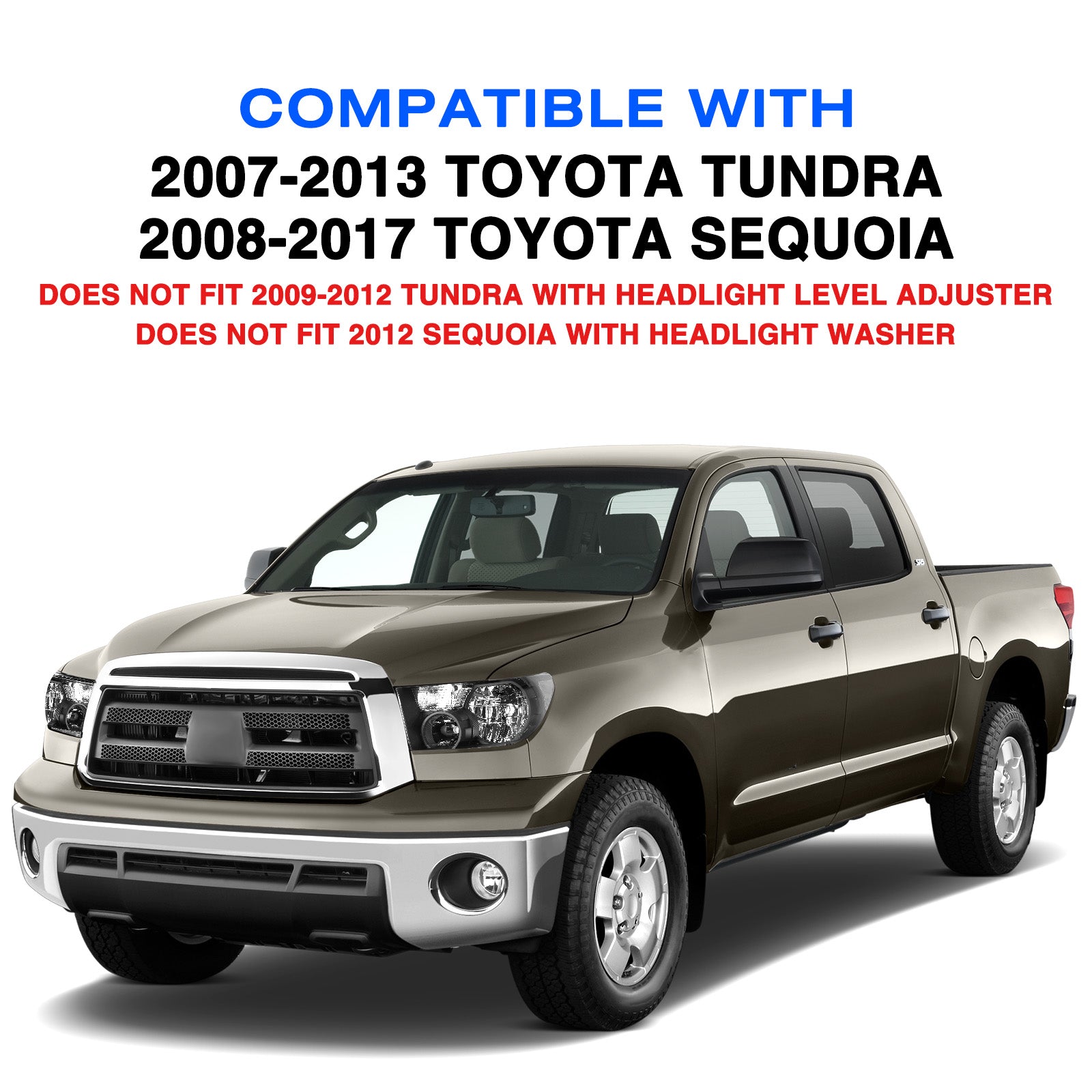 VehicleAid Headlights For 2007-2013 Toyota Tundra