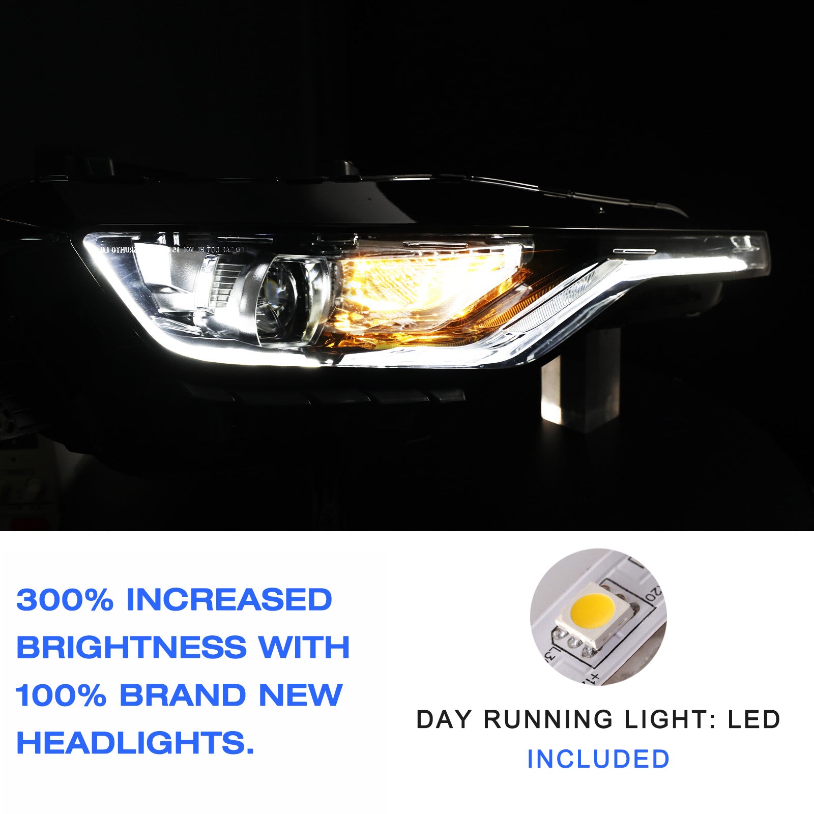 VehicleAid Full LED Headlights For 2019-2024 Chevy Camaro