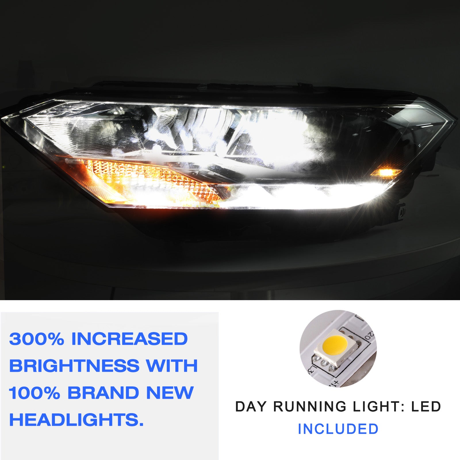 VehicleAid Headlights For 2019-2023 Volkswagen Jetta