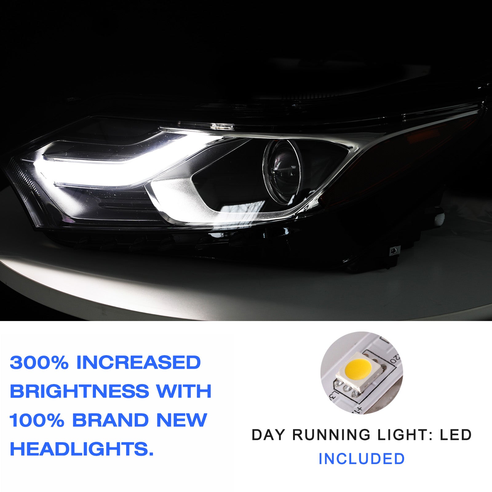 VehicleAid Headlights For 2018-2021 Chevy Equinox HID/Xenon