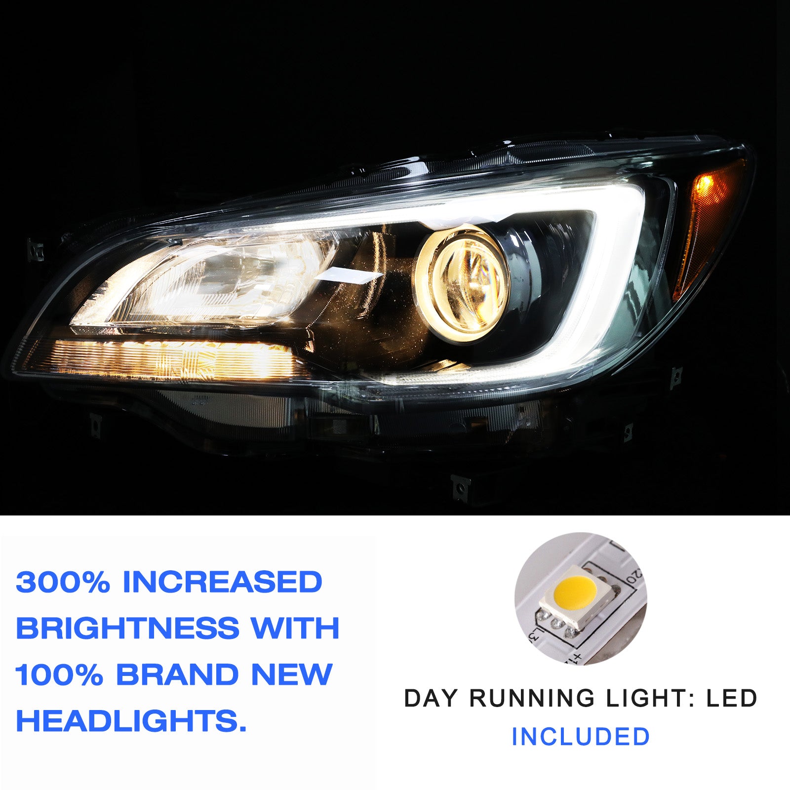 VehicleAid Headlights For 2015-2017 Subaru Outback