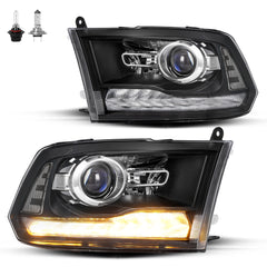 VehicleAid LED DRL Projector Headlights For 2009-2018 Dodge Ram 1500